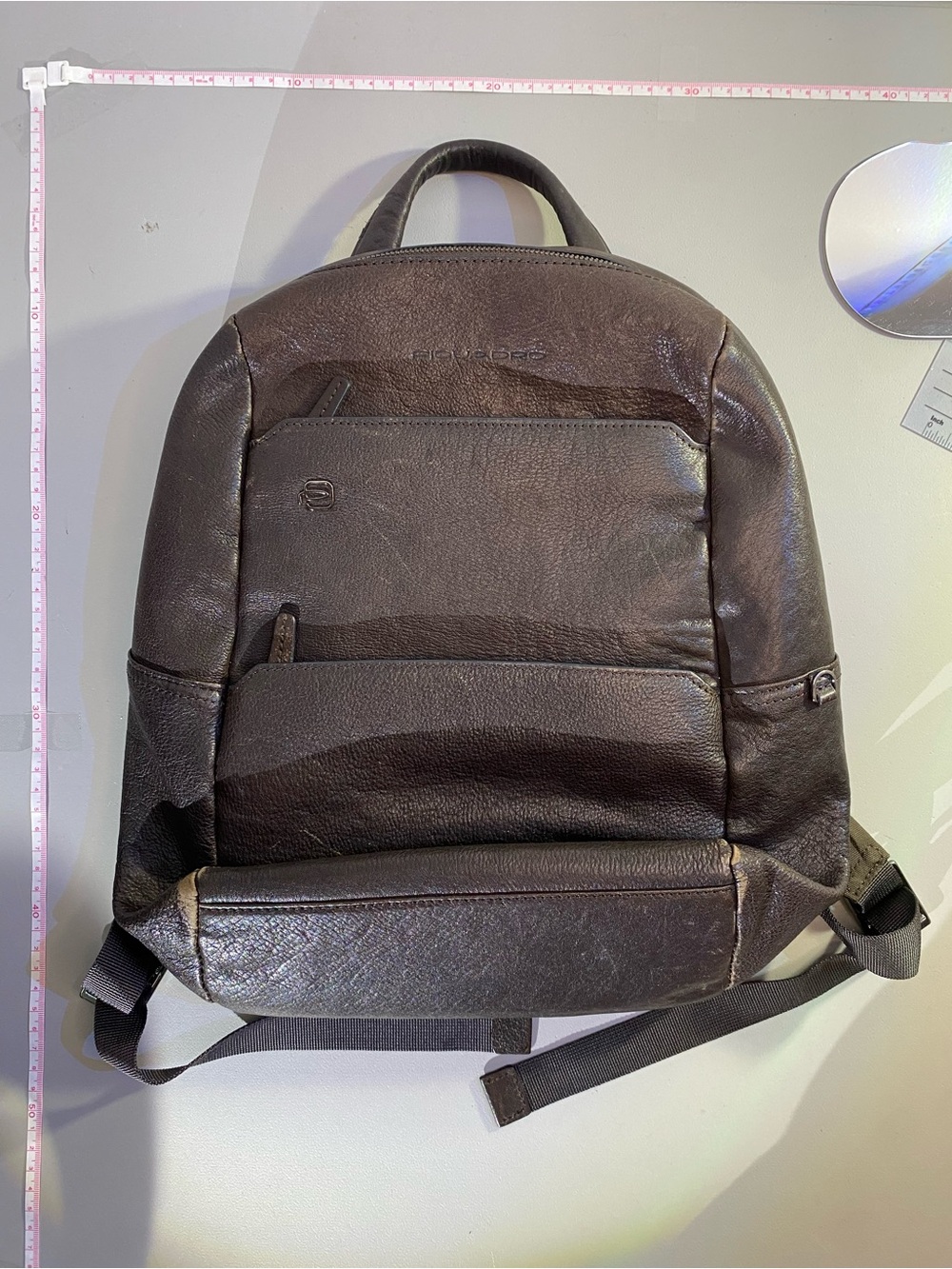 Piquadro Chocolate Brown Leather Backpack by - Unisex Everyday Carry